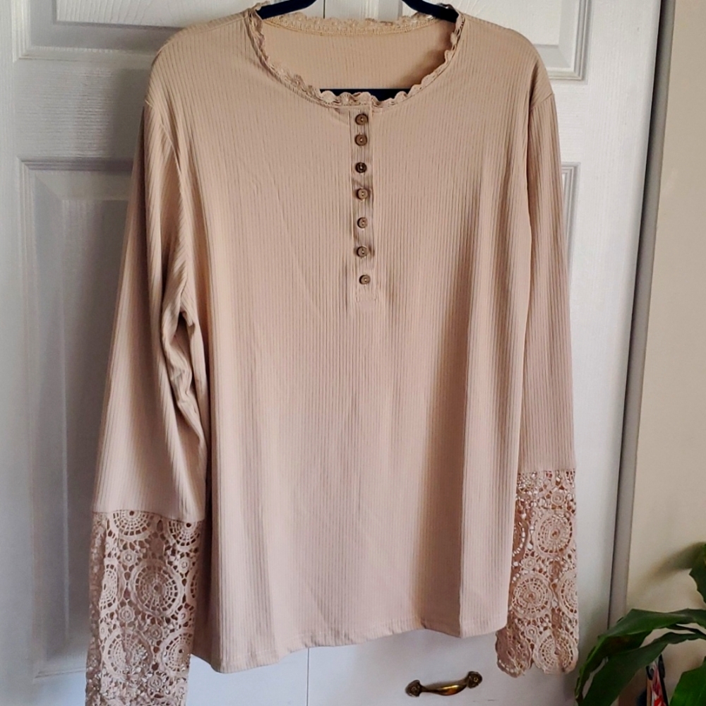 Women's Long Sleeve Henley Top